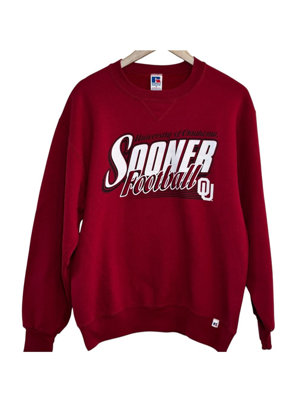 Vtg 1990's Russell Athletic University of Oklahoma Sooner Football Sweatshirt